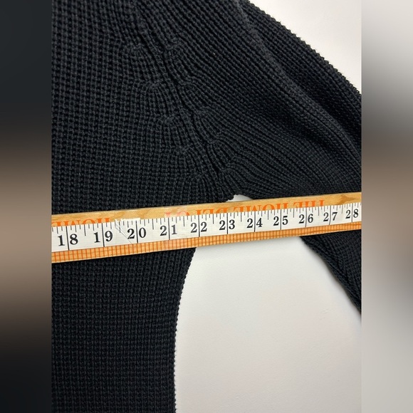 VTG Rothco Sweater Mechanic Men Black L Knit Elbow patch Longline Old Money Army - Picture 14 of 16